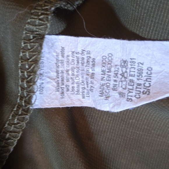 Windsor, "Arrived In Style," Chiffon Sheer Kimono, Olive, EUC, S, 39" L x 43" W - Picture 6 of 6